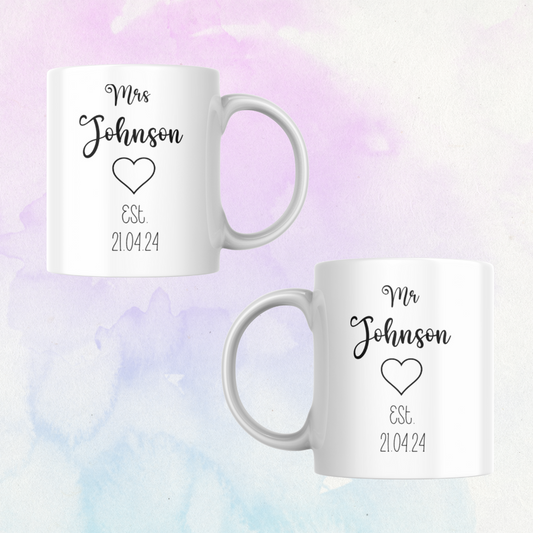 Mr/Mrs Mr/Mr Mrs/Mrs mug set