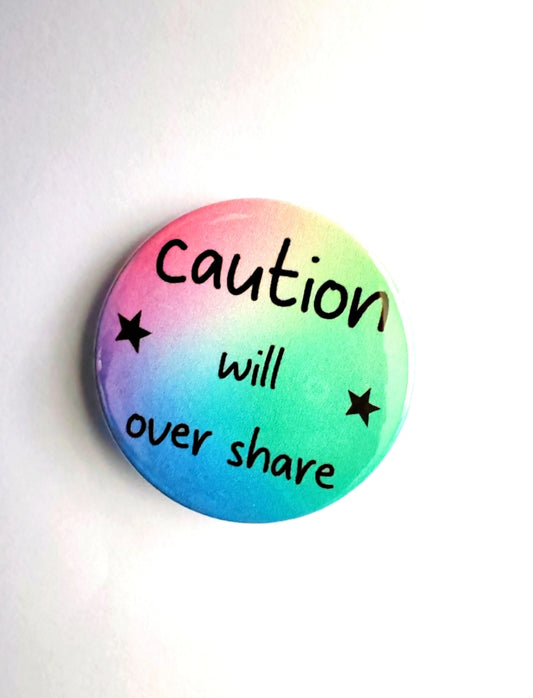 Caution Will Over share badge set