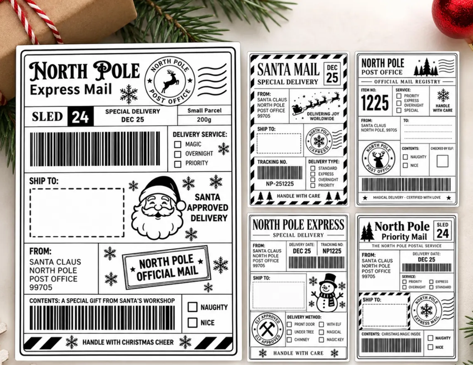 Santa gift labels