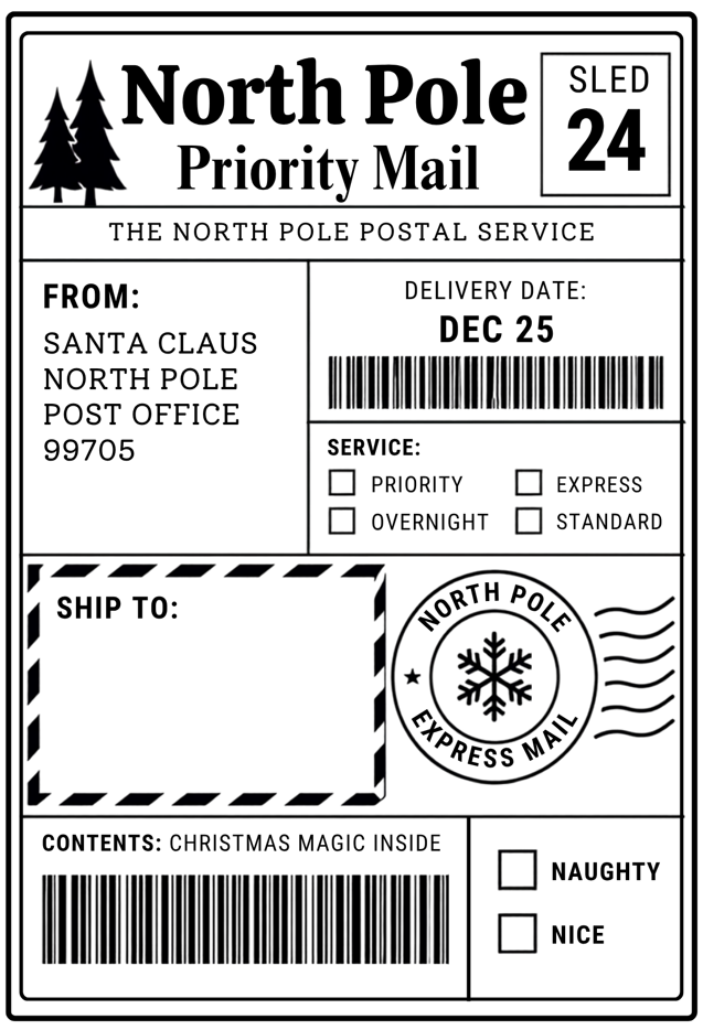 Santa gift labels
